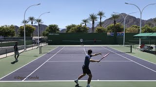 Aslan Karatsev  IW Practice Oct 11 2021 Court Level 4k 60fps [upl. by Nnylaj]