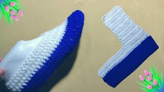 😍wow very easy crochet slippers for women  woolen socks design  socks banane ka tarika 🧶 [upl. by Nuoras]