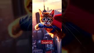 Supercatmarvel cat trendingshorts superman viarlshort youtubeshorts catflyai [upl. by Leahcimed632]