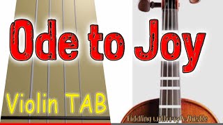 Ode to Joy  Violin  Play Along Tab Tutorial [upl. by Nikolos335]