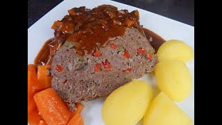 Saftiger Hackbraten aus dem Ofenmeister mit perfekter Jägersoße [upl. by Anauj]