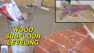 How To Level Wood Subfloor with Floor Leveling Compound Mapei DIY MrYoucandoityourself [upl. by Pansir653]