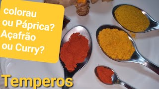 Açafrão ou Curry Colorau ou Páprica São Iguais Diferença dos temperos receitas sabores [upl. by Innavoeg199]