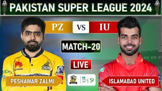 PSL LIVE  PESHAWAR ZALMI vs ISLAMABAD UNITED MATCH 20 LIVE COMMENTARY  PZ vs IU LIVE  PZ BAT [upl. by Ekaterina947]