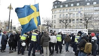 Sweden masked men threaten to attack migrant children [upl. by Nojel]