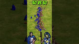 50 Elite Teutonic Knights vs 50 Elite Kamayuks AoE2 Shorts ageofempires gaming [upl. by Latsyrc]