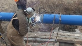 Pipeline Welding  Welding A Creek Section [upl. by Nosdrahcir]