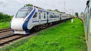 20901 Vande Bharat Overtake 12929 Vadodara Intercity Superfast [upl. by Talbert]