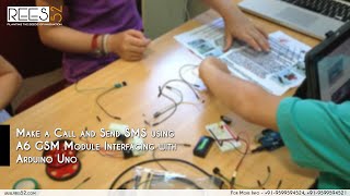 Make a Call and SMS using A6 GSMGPRS Module interfacing with Arduino uno [upl. by Collbaith]