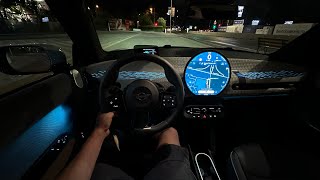 Mini Cooper SE 2024 Night Test Drive POV  Ambience Binaural Sound [upl. by Schreiber]