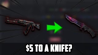 Going from 5 to a knife on WTFSkins  Giveaway in description [upl. by Hacker]