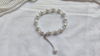 DIY bracelet  how to make bracelet  pearl bracelet DIY  small business ideas  easy DIY  gifts [upl. by Fugere431]