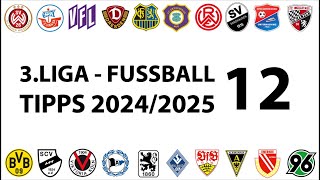 FussballTipps 3Liga  12Spieltag  Saison 20242025 [upl. by Giark]