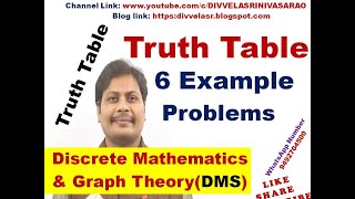 Truth Table  Constructing a Truth Table for Compound Propositions  Truth Table Examples  DMS [upl. by Altman]