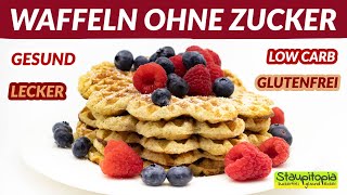 Low Carb Waffeln  gesund und lecker  Rezept für Waffeln ohne Zucker mit Kokosmehl [upl. by Orose]