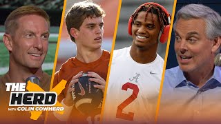 Joel Klatt on Texas QBs Arch Manning amp Quinn Ewers Alabama beats Georgia USC  CFB  THE HERD [upl. by Arley]