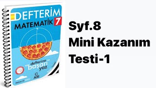 7SINIF ARI DEFTERİM S8 MİNİ KAZANIM TESTİ 1 [upl. by Nilrak]