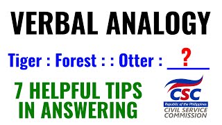 Verbal Analogy Tips for Civil Service Examination [upl. by Gavra104]