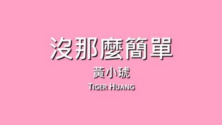 黃小琥 Tiger Huang  沒那麼簡單【歌詞】 [upl. by Giaimo]