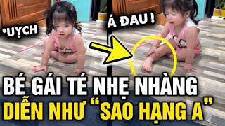 Đang ĐI THỤT LÙI thì trượt chân bé gái có nét diễn không thua gì SAO HẠNG A  Tin 3 Phút [upl. by Annehcu]