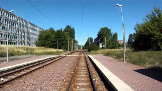 Führerstandmitfahrt Linie 5 in Halle die längste Linie Ostdeutschlands tram cab ride [upl. by Dronel]