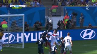 FIFA WM 2014  Frankreich vs Deutschland GOAL Hummels 10 04072014 [upl. by Etiuqram]