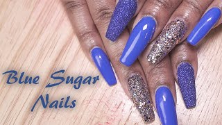 Acrylic Nails Tutorial  How To  Blue Sugar Nails  Acrylic Infill  for Beginners  Nail Polish [upl. by Eiral839]