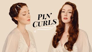 Pin Curls Tutorial  Glamorous Vintage Hairstyle for Long Hair [upl. by Elylrac]