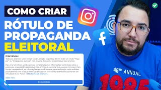 COMO CRIAR RÓTULO DE PROPAGANDA ELEITORAL  PAGO POR  FACEBOOK ADS  INSTAGRAM [upl. by Dirgni201]