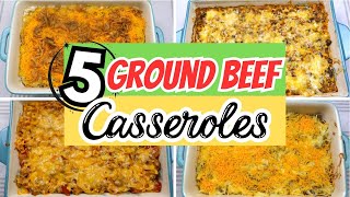 5 Amazing Super Easy Ground Beef Casserole Dishes  Quick amp Easy Dinner Recipes [upl. by Mailiw821]