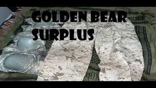 Golden Bear Surplus Unboxing Ft Shemagh ACU UCP Knee Pads and MCCUU Desert MARPAT Pants [upl. by Ileyan]