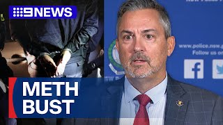 Alleged gang founder charged with smuggling 6 million of meth  9 News Australia [upl. by Tiat]