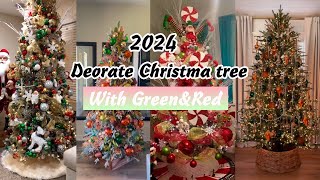 NEW 2024 Christmas Decor  How to Decorate a Christmas Tree Using Green and Red  CHRISTMAS 2024 [upl. by Leonerd]