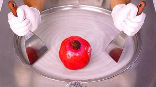 Turning Pomegranate into Epic Ice Cream Rolls 🍦 ASMR [upl. by Melar244]