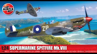 Airfix 124 Spitfire MkVIII Kit review [upl. by Idoj]