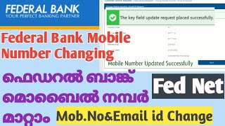 How to Change Federal Bank Mobile Number or Email Malayalam  Federal Bank Mobile number changing [upl. by Adrianna]