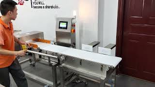 Combined in one unit Metal detector and checkweigher conveyor metal detector checkweigher for cheese [upl. by Karim261]