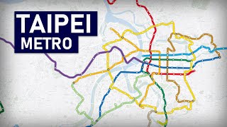 Evolution of the Taipei Metro 19962030 geographic map [upl. by Gunthar]