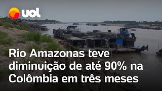 Rio Amazonas teve diminuição de até 90 na Colômbia em três meses [upl. by Golightly703]