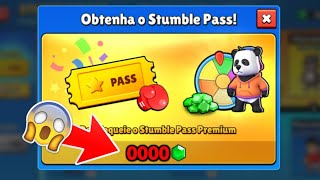 Atualizou Novo pass Consegui Por 0 Gemas KKKK Stumble Guys [upl. by Attezi]