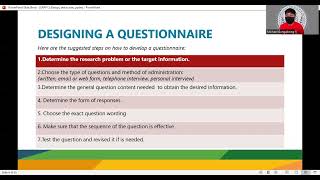 Designs Tests and Revises Survey Questionnaires EAPP PART 1 [upl. by Assin]