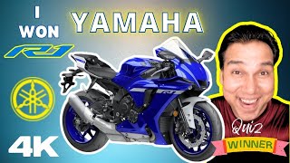 I WON Yamaha 🔥 R1 Yamaha Quiz Winner  Story Vlog yamahaindia yamaha djiaction2 [upl. by Dloniger552]