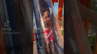 Water slide at cococay 😂😂😂 bahamas cococay perfectday waterslide viral [upl. by Yrohcaz]