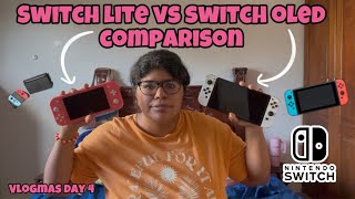 Switch Lite Vs Switch Oled Comparison  Vlogmas Day 4 [upl. by Laertnom627]