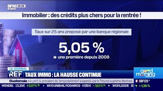 Immobilier des crédits plus chers pour la rentrée [upl. by Yemac845]