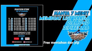 Membuat Desain list harga diamond mobile legends dipixellab terbaru [upl. by Ytsirhc199]