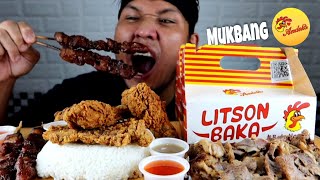 ANDOKS LITSON BAKA BARBECUE FRIED CHICKEN amp PORK CHOP  MUKBANG PHILIPPINES [upl. by Ahseat]