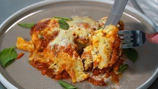 QUICK CAULIFLOWER PARMIGIANA STEAKBetter than Meat [upl. by Lemahs348]