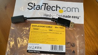 Look at  StarTechcom 6in 15cm DisplayPort to Mini DisplayPort Cable Adapter DP Male to MDP Female [upl. by Destinee]