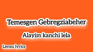 Temesgen gebregziabher quot አላይም ካንቺ ሌላ ሴት quot  Lyrics [upl. by Yerok]